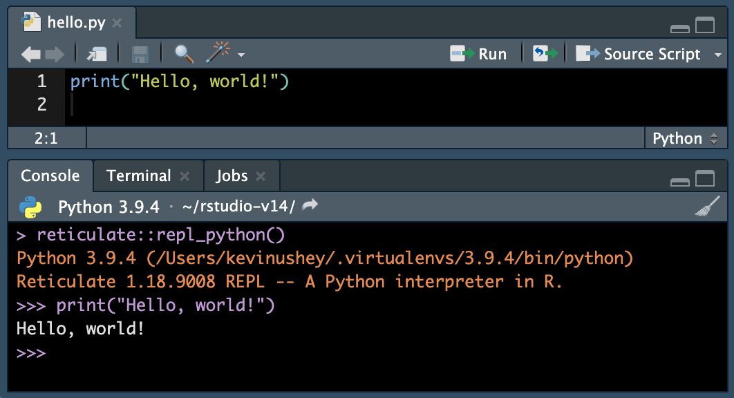 rstudio with python