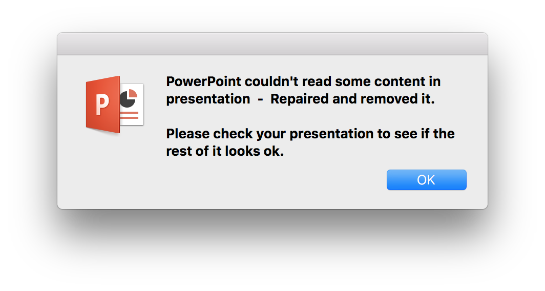 getting presentation error