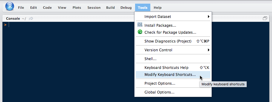 Customizing Keyboard Shortcuts in the RStudio IDE – Posit Support