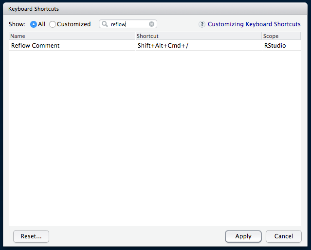 Customizing Keyboard Shortcuts in the RStudio IDE – Posit Support